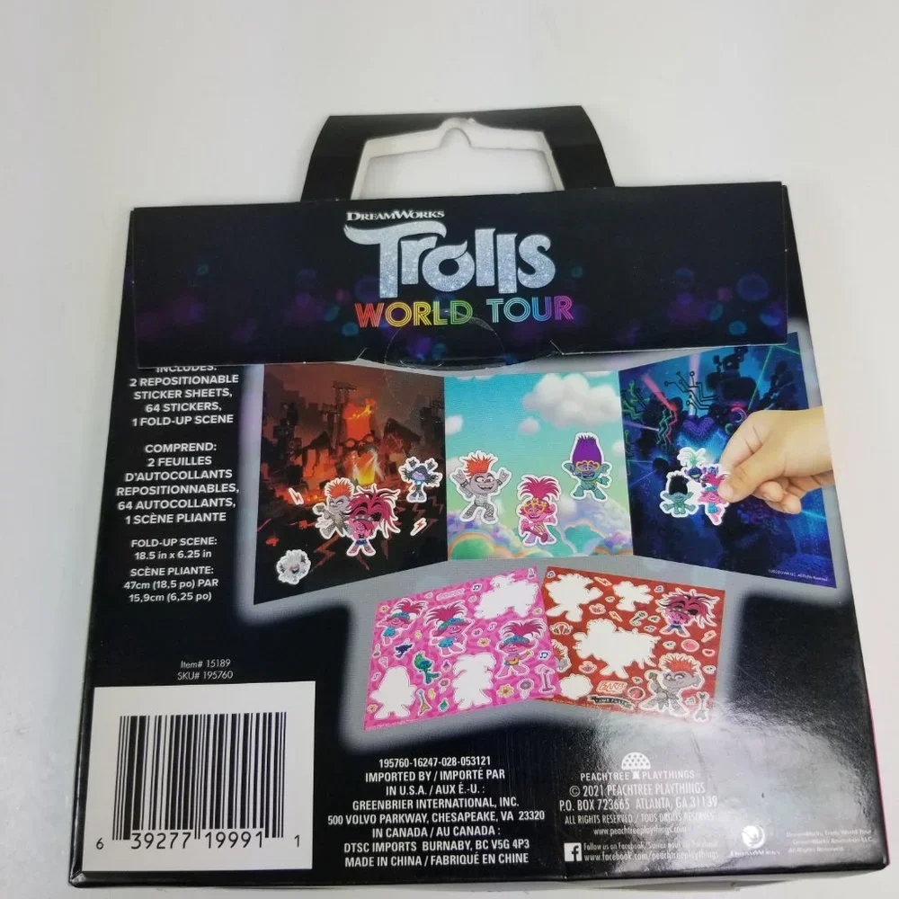 Trolls World Tour 40+ repositionable stickers